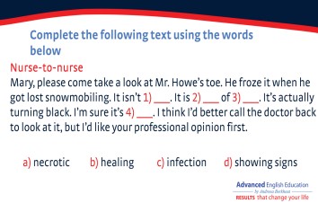 OET. Wounds; Descriptive Vocabulary