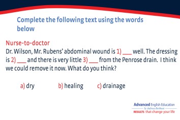 OET Vocabulary; Nurse to Doctor